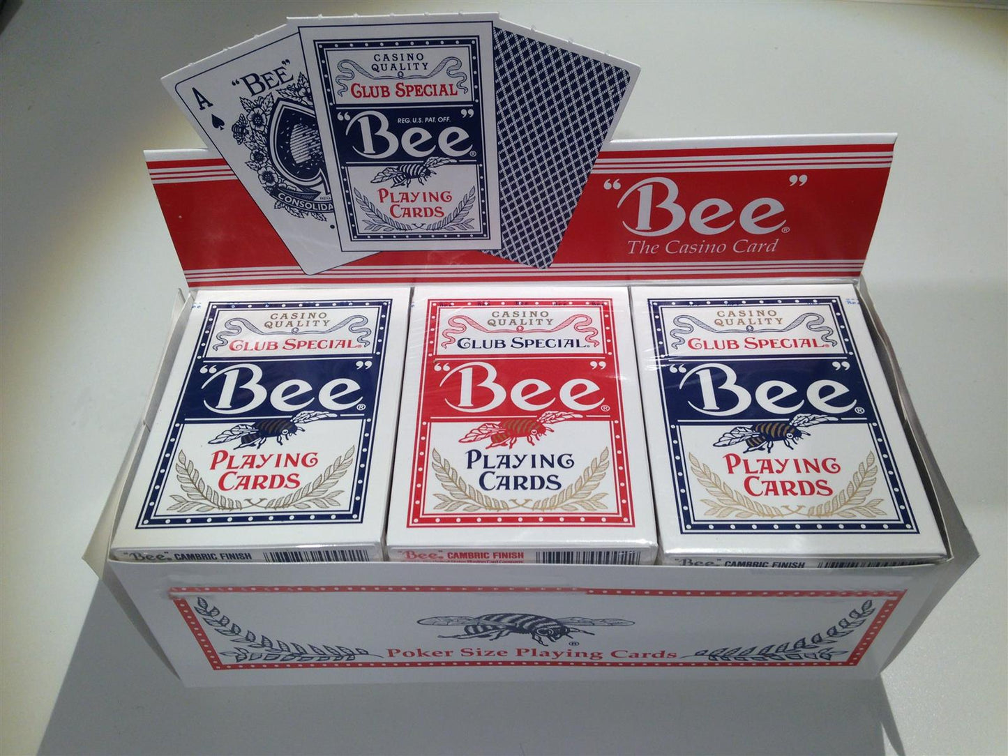 12 x Bee Casino Poker Normaler Index (6 x rot / 6 x blau)