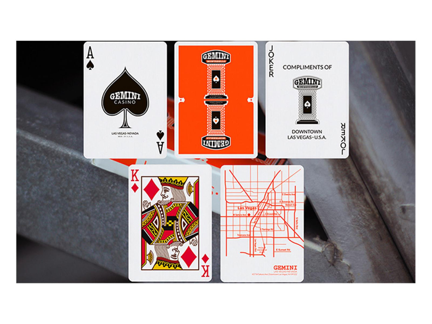 Gemini Casino Playing Cards - Orange