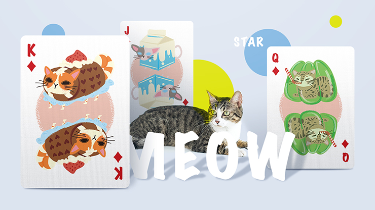 Meow Star Vending Machine (Cherry) Playing Cards by Bocopo