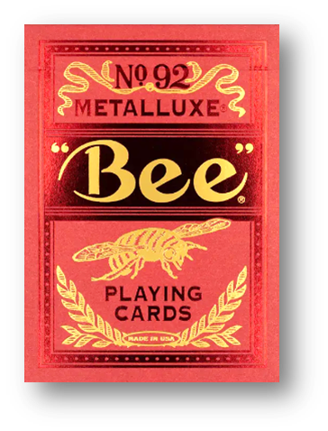 Bee Red MetalLuxe Playing Cards by US Playing Card