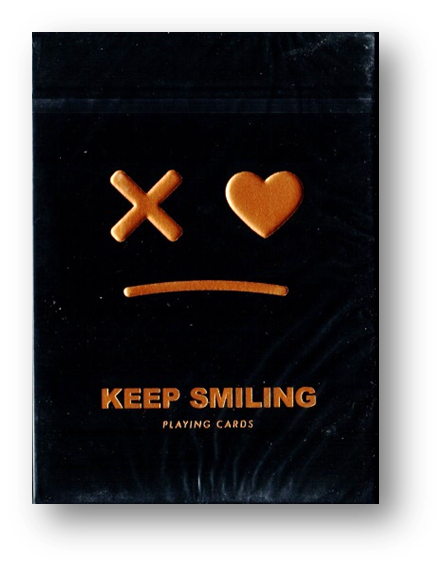 Keep Smiling Black V2 Playing Cards by Bocopo