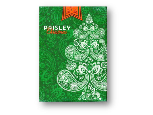 Paisley Metallic Green Christmas Playing Cards by Dutch Card House Company