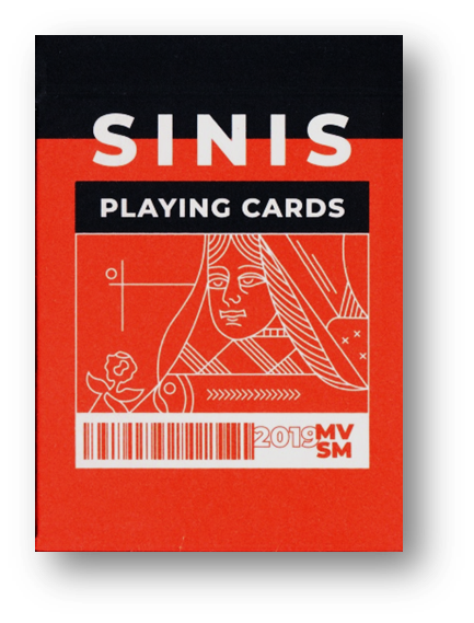 Sinis (Raspberry and Black) Playing Cards by Marc Ventosa