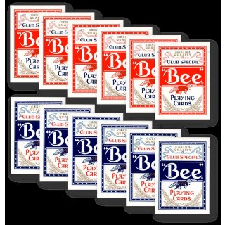 12 x Bee Casino Poker Normaler Index (6 x rot / 6 x blau)
