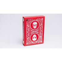 Superior Skull & Bones V2 (Red/Silver) Playing Cards by Expert Playing Card Co.
