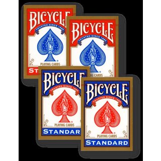4 Decks (2 x rot / 2 x blau) Standard Bicycle 808 Rider Back Spielkarten Poker Cardistry