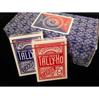 12 x Tally-Ho Circle Back Poker Karten blau/rot Spielkarten Cardistry 