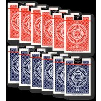 12 x Tally-Ho Circle Back Poker Karten blau/rot